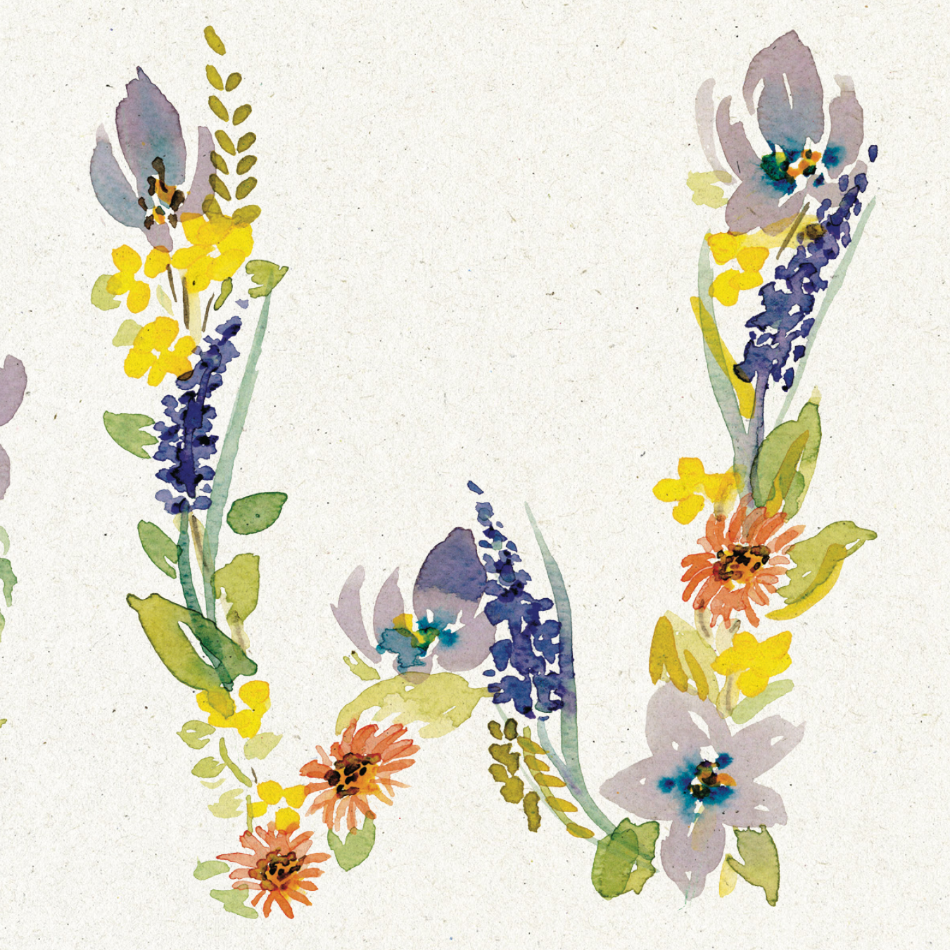 Beautiful "GROW SLOW" kids poster with delicate watercolor flowers, promoting a calm and thoughtful approach to childhood, ideal for a nursery or playroom decor.