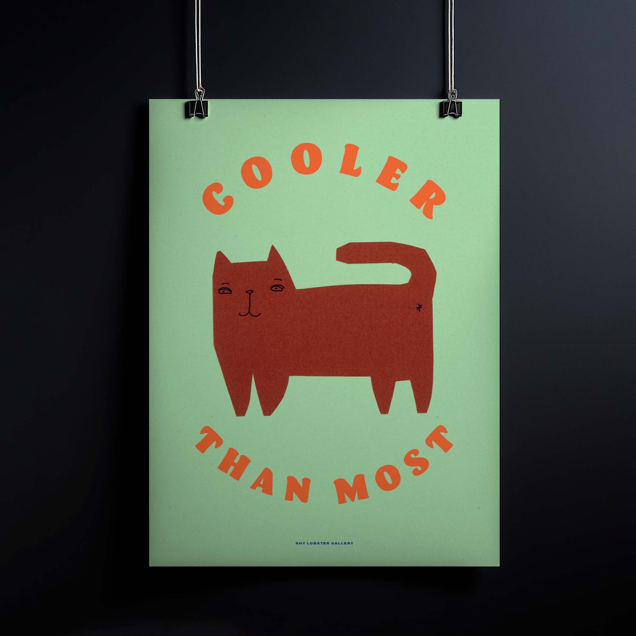 "Cooler Than Most" – Playful kids' poster featuring a sassy paper-cutout cat with a motivational text. A fun and stylish print that boosts kids' self-esteem and confidence.

