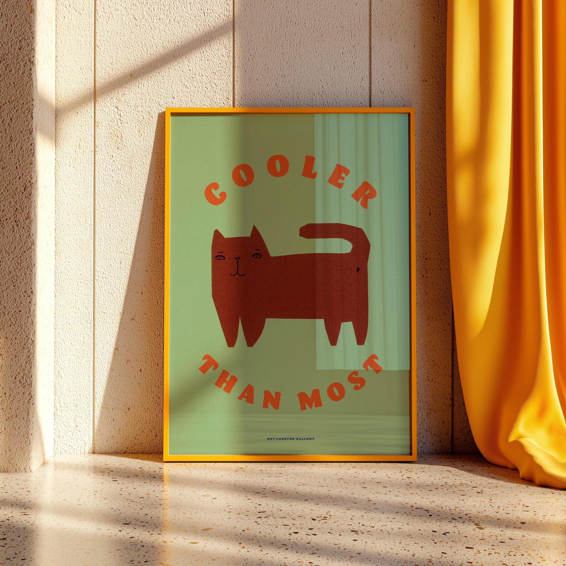"Cooler Than Most" – Minimalist paper-cut style poster with a confident cat and an uplifting message. Perfect for inspiring kids to embrace their uniqueness and feel proud of who they are.