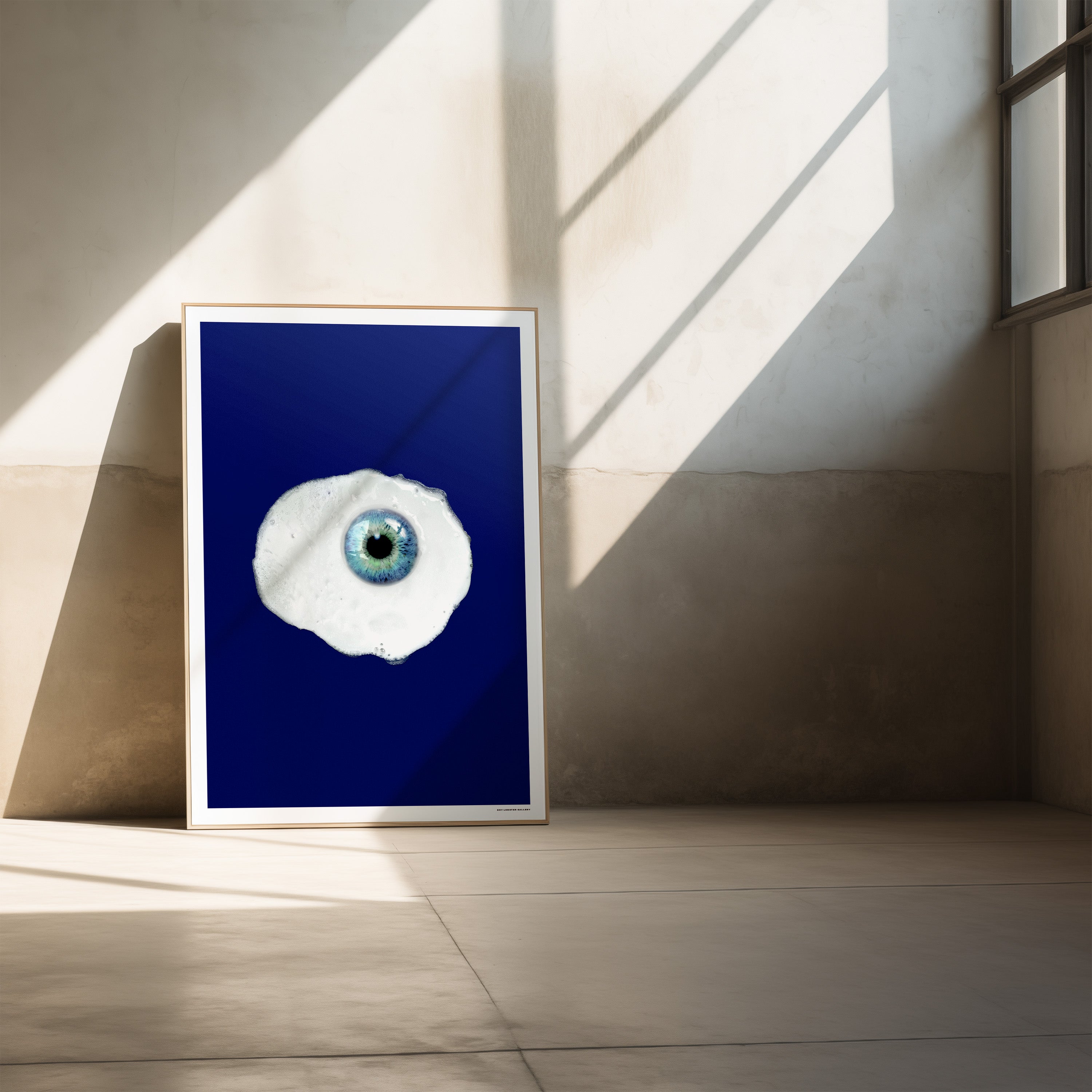 Fried Eyes Graphic Poster - Fun and Vibrant Print with a Fried Egg and Blue Yolk, Perfect for Modern Home Decor